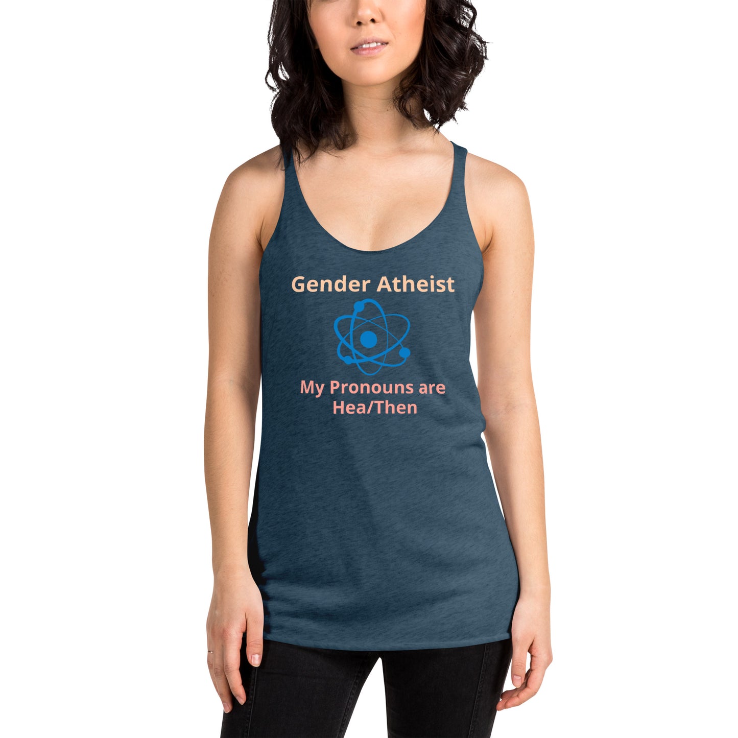 Gender Atheist Hea/Then Women's Racerback Tank